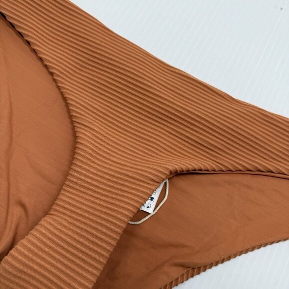 L Space Bikini Bottom Brown Women's Ribbed Sandy Classic size Large - Picture 8 of 9